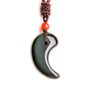 日本三神器八尺瓊勾玉黑曜石項鍊