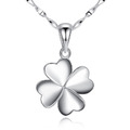 頂級S999純銀極簡幸運四葉草鎖骨項鍊_1