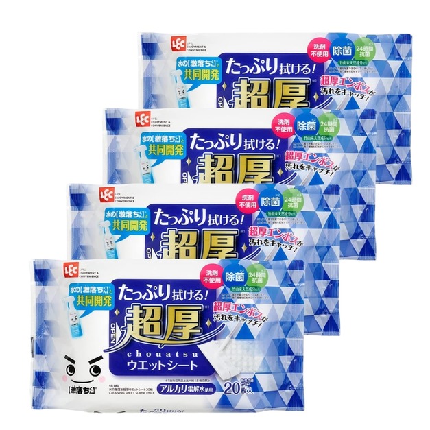 激落君電解水清潔濕拖巾(超厚20抽X4包入)