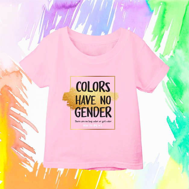 顏色無性別之分T恤-金框-童