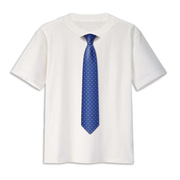 乾淨俐落領帶-藍底黃點-大人款
