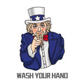 Wash Your Hand 山姆大叔版 包屁連身衣-白_1