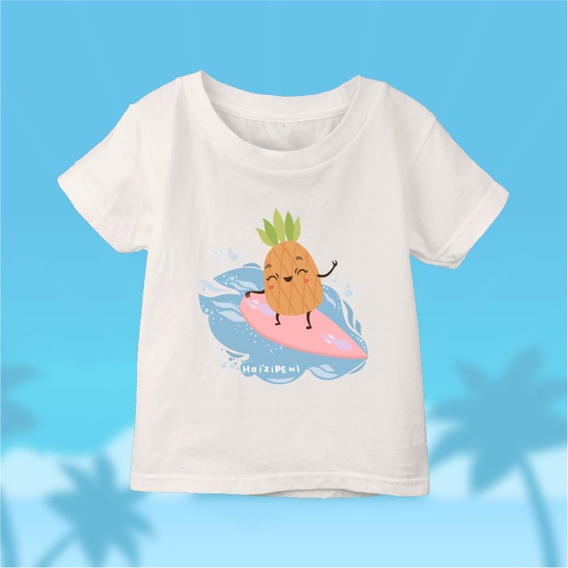 鳳梨妹衝浪趣 T恤-小孩款