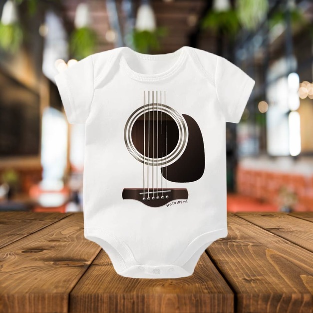 愛樂吉他寶寶-短袖包屁衣