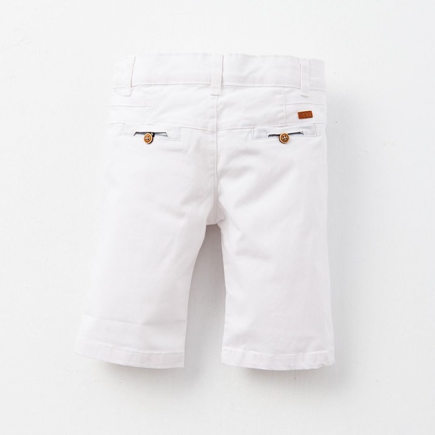 夏日紳士棉質短褲-白
