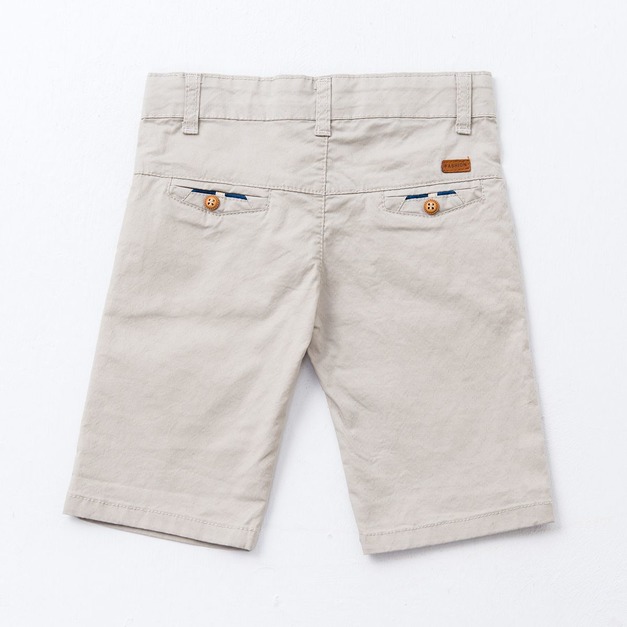 素色緹花棉質短褲-灰