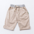 涼夏棉麻短褲-卡其_1
