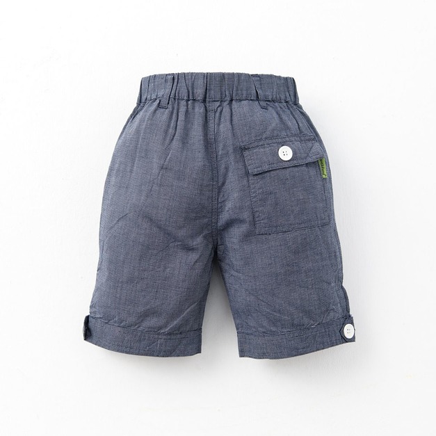 小紳士休閒短褲-藍