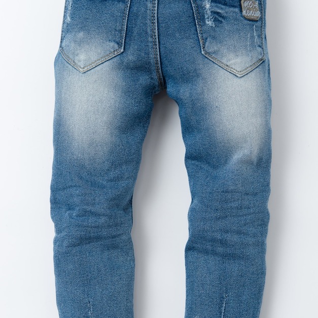 個性褲管不規則劃破牛仔褲