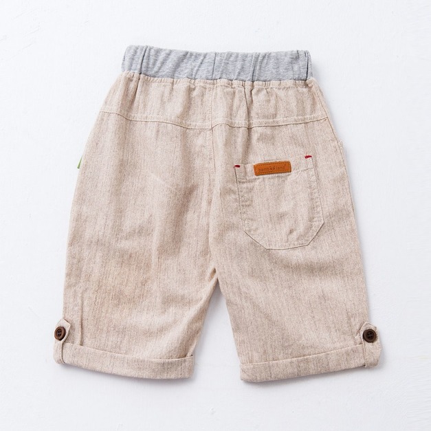 涼夏棉麻短褲-卡其