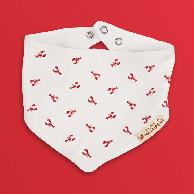 Sit Down Please 請坐好龍蝦口水巾/ 帥氣三角巾-白色