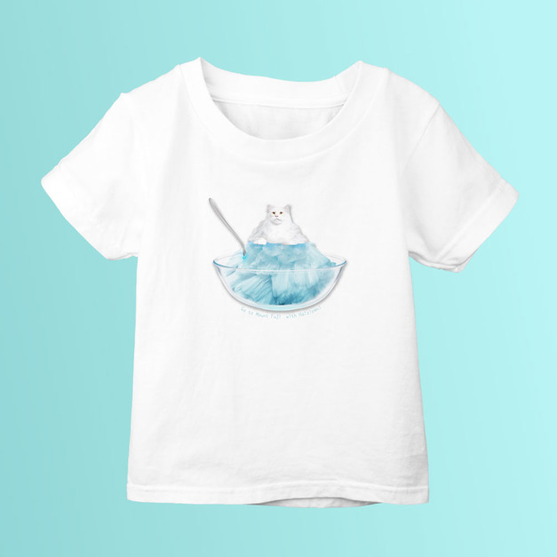 貓貓富士山盛夏冰T恤-小孩款