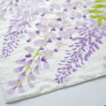 日本傳統紋樣-紫藤花-四重紗手作方巾-清新白_2