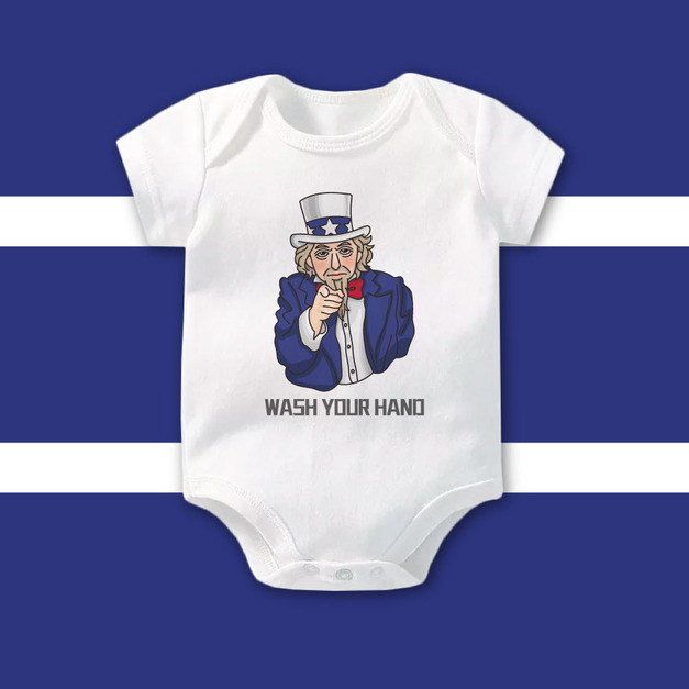 Wash Your Hand 山姆大叔版 短袖包屁衣