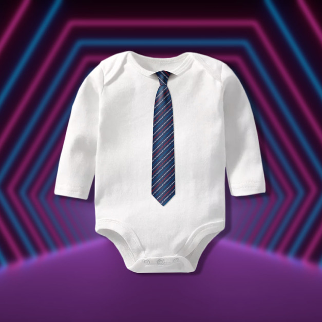 隊長紳士領帶-長袖包屁衣