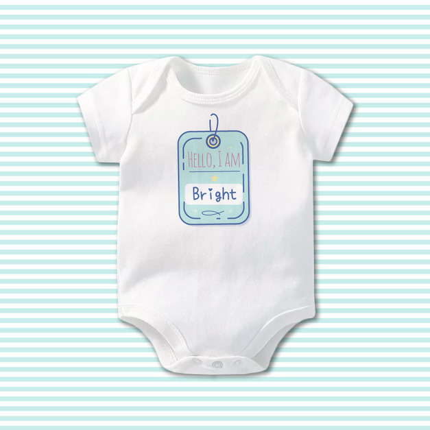 Hello, I am 土耳其藍名牌 姓名客製 短袖包屁衣