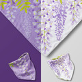 日本傳統紋樣 紫藤花 手工多功能四重紗方巾 2色