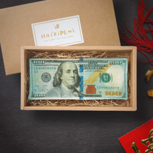 大富翁鈔票四重紗手作方巾 美鈔