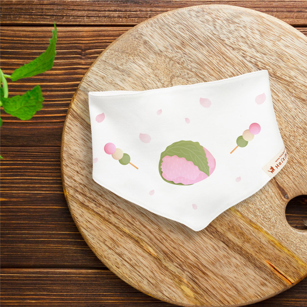 花見寶寶 櫻餅  純棉三角巾