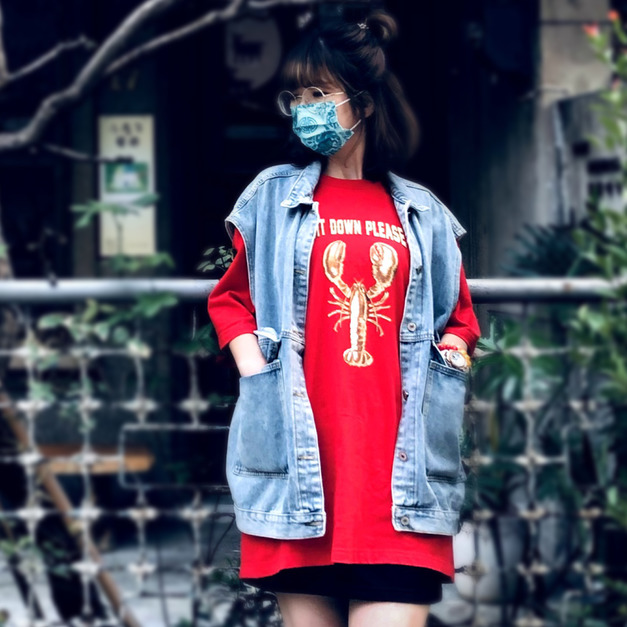 請坐好金龍蝦 短袖寬鬆上衣T恤 大人服