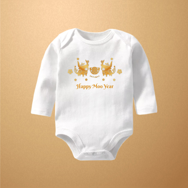 金牛進寶 長袖包屁衣 可姓名客製