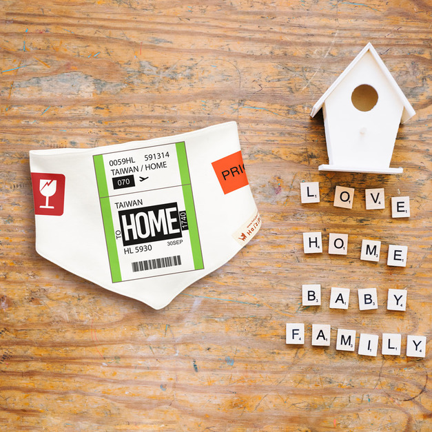 機票寶寶 純棉三角巾 嬰兒 寶寶 禮物 滿月 彌月 禮物