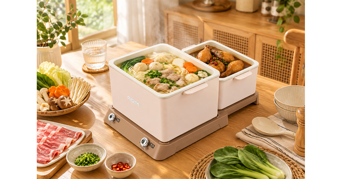 法國阿基姆 AGiM 暖食雙享鍋 HY-510｜雙鍋同煮・小空間料理神器