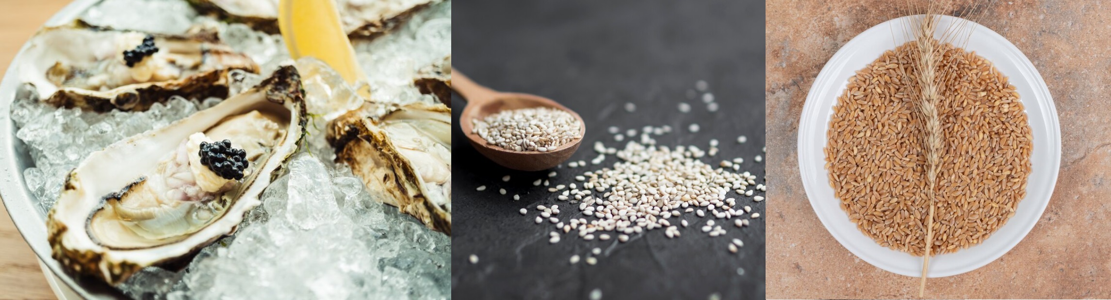 幫助落髮再生 補給足量的鋅 鋅在頭髮的主成分「角蛋白」形成時，扮演著至關重要的角色。當鋅不足時，角蛋白將無法順利形成，使得頭髮容易掉落、白髮更容易生成等，衍生各式各樣的問題。  角蛋白約占頭髮比例的9成之多，若想要製造健康的頭髮，鋅是非常重要的營養素。  動物性食物來源：生蠔、牡蠣；植物性食物來源:小麥胚芽、白芝麻(熟)