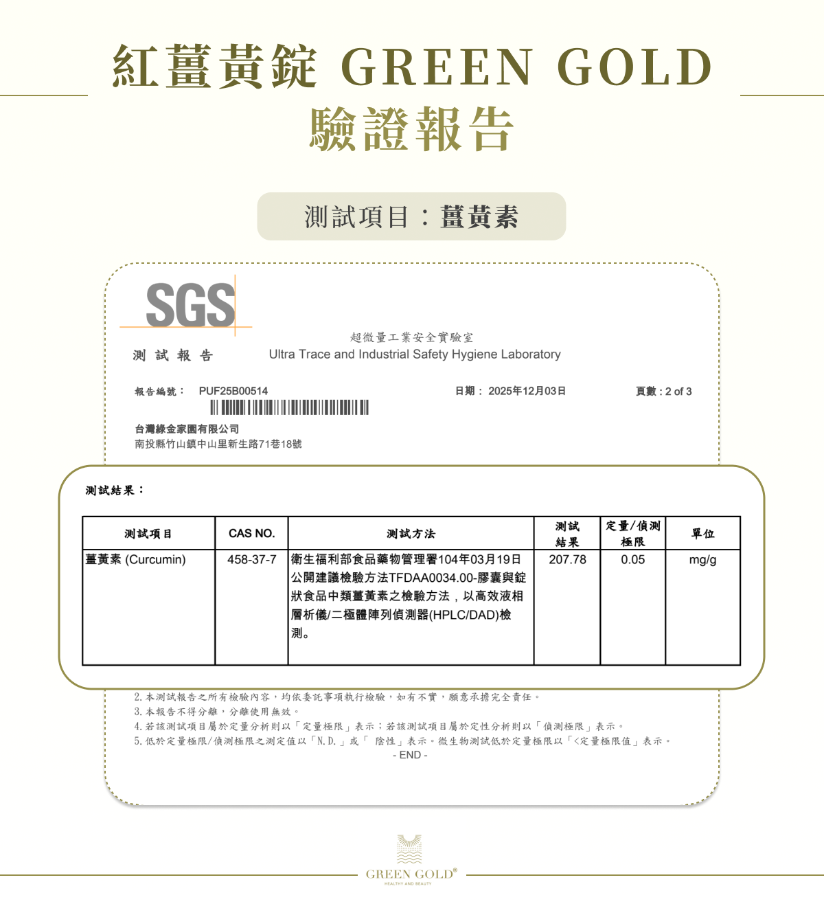 greengold 產品驗證報告
