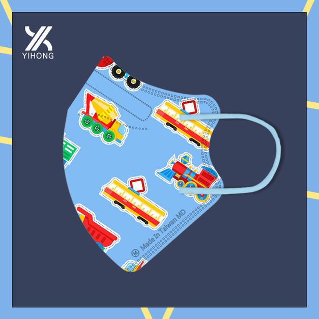 醫宏兒童2-6歲3D立體醫療口罩20入-工程車