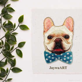 領結法鬥｜JaywuART 刺繡別針