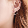 滿鑽弧形 ‧ 純銀耳環_1