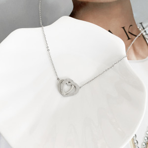 雙心鋼項鍊