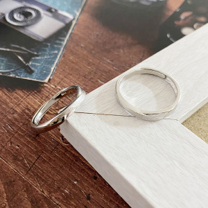 交錯細鑽對戒 ‧ 純銀戒指