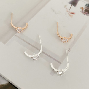 依戀小鑽 ‧ 純銀耳環