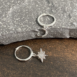 星芒圈圈 ‧ 純銀耳環