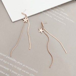 幸運流星鋼耳環