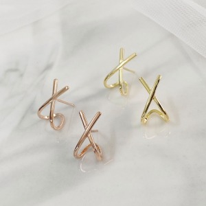 交錯線條 ‧ 純銀耳環