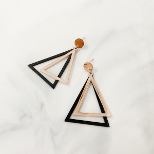 層次幾何純鋼耳環