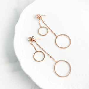 圈圈前後扣鋼耳環