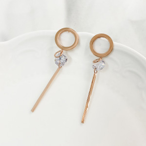 小鑽直柱純鋼耳環