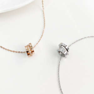 層次鑽圈圈鋼項鍊