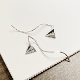 紙飛機 ‧ 純銀耳環
