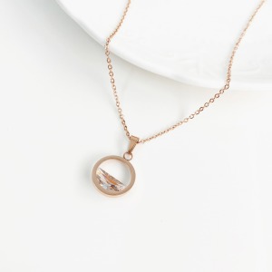 氣質半圓鑽鋼項鍊