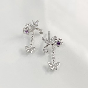 花蝴蝶 ‧ 純銀耳環