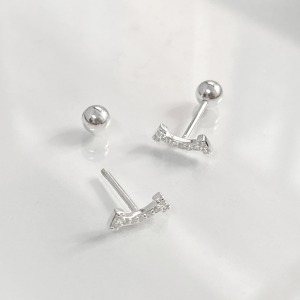 微笑排鑽轉珠 ‧ 純銀耳環