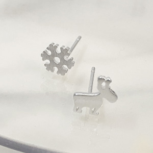 雪花麋鹿 ‧ 純銀耳環