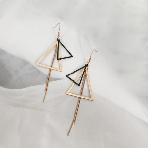 記憶三角鋼耳環