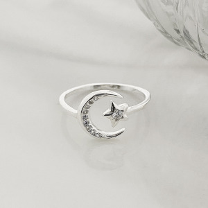 星月 ‧ 純銀戒指