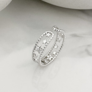 雙層星 ‧ 純銀戒指